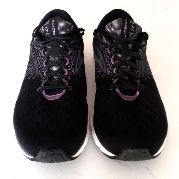 Brooks Glycerin 17 running athletic shoes blk/purple colorway women's size 8.5 - Picture 4 of 12